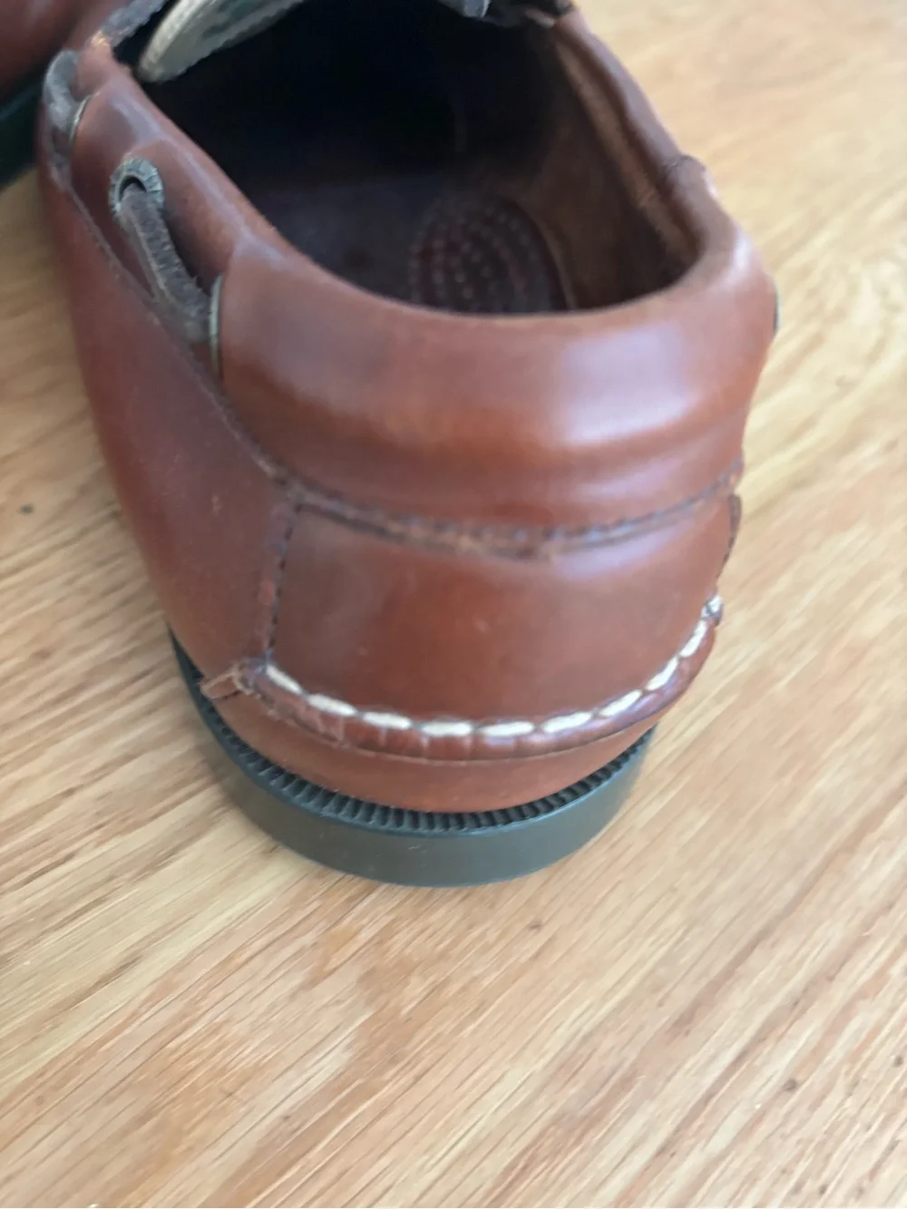 L.L. Bean Brown Leather Moc-Toe Boat Shoes